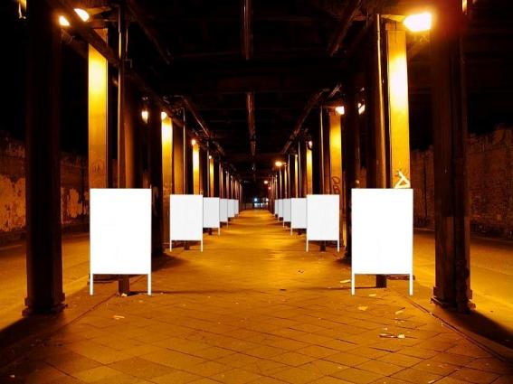 Fotomontage der Aktion Hoffnung im Hamburger Lessingtunnel, H. D. R�hmann